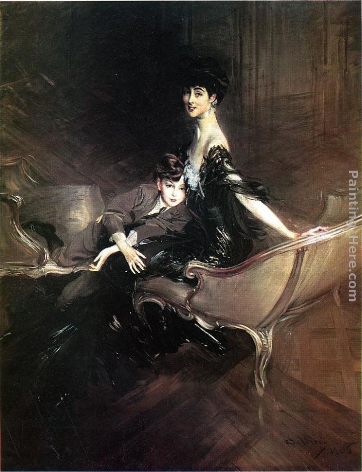 Giovanni Boldini Consuelo, Duchess of Marlborough, with Her Son Ivor Spencer-Churchill